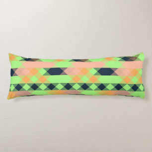 groen, zalm, oranje geometrisch lichaamskussen