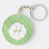 Groen zand rimpels gepersonaliseerde acrylische Sl Sleutelhanger (Achterkant)