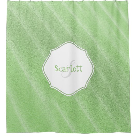 Groen zand ripples - Aangepast schoengordijn Douchegordijn (Voorkant)