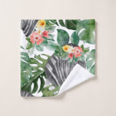 Groen Zebra Tropisch Trendy Fabulous Pattern Bad Handdoek (Wasdoekje)