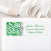 Groen zebrapatroon, lint Afstuderen label (Insitu)