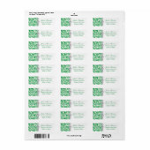 Groen zebrapatroon, lint Afstuderen label (Full Sheet)