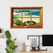 Groen Zee 6 Ruitenvenster Verlichting Poster (Thuiskantoor)