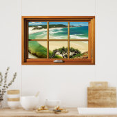 Groen Zee 6 Ruitenvenster Verlichting Poster (Keuken)