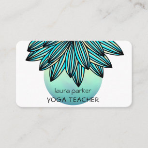 Groen Zee Aquarel Lotus Flower Yoga Holistic Visitekaartje