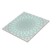 Groen Zee Glass Tristyns Mandala Tegeltje (Zijkant)