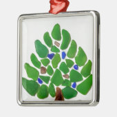 Groen Zee kerstboom Metalen Ornament (Links)