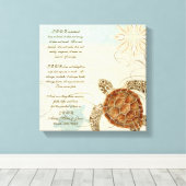 Groen Zee Kuststrand - 1 Corinthians 13 Canvas Afdruk (Insitu (Houten vloer))