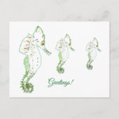 Groen Zee PaardGroetjes Briefkaart (Voorkant)