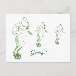 Groen Zee PaardGroetjes Briefkaart