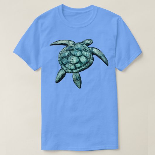 Groen Zee schildpad 3D uitgesneden uit Slate door  T-shirt (Design voorkant)