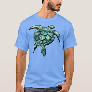 Groen Zee schildpad 3D uitgesneden uit Slate door  T-shirt