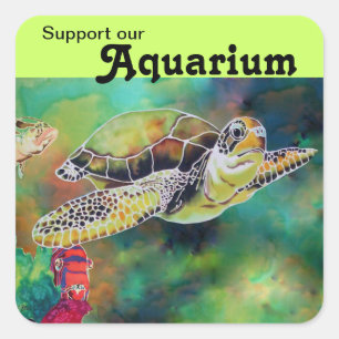 Groen Zee Schildpad Aquarium Ondersteuning Sticker