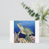 Groen Zee schildpad Briefkaart (Staand voorkant)