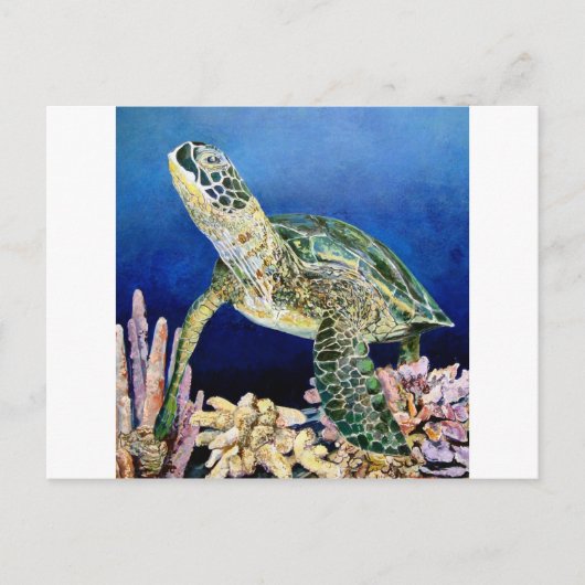 Groen Zee schildpad Briefkaart (Voorkant)