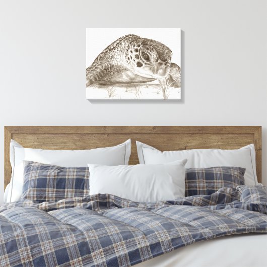 Groen Zee schildpad Canvas Afdruk (Insitu (Slaapkamer))