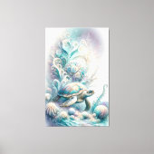 Groen Zee schildpad canvas afdrukken (Voorkant)