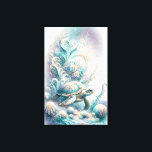 Groen Zee schildpad canvas afdrukken<br><div class="desc">Verplaats jezelf naar een rijk van serene schoonheid met deze fascinerende zeeen schildpad muurkunst, exclusief bij je gebracht door Do Tell A Belle. Delicaat zwemmen temidden van grillige onderwater botanicals, dit stuk is versierd met een palet van zachte pasteltinten, waaronder turquoise groen, blauw, lavendel en bleek geel, doordrenkt uw ruimte...</div>