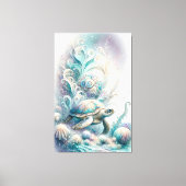 Groen Zee schildpad canvas afdrukken (Voorkant)