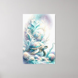 Groen Zee schildpad canvas afdrukken