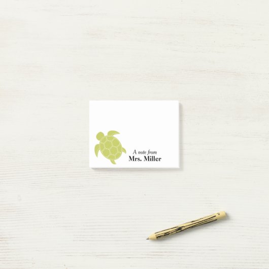 Groen Zee schildpad op maat Post-it® Notes (Op bureau)