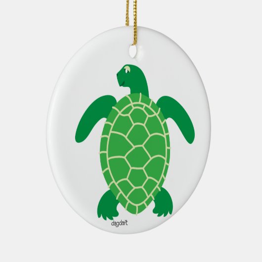 Groen Zee Schildpad Ornament (Rechts)