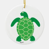 Groen Zee Schildpad Ornament (Voorkant)