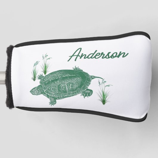 Groen Zee Schildpad Persoonlijk Golfheadcover (Voorkant)