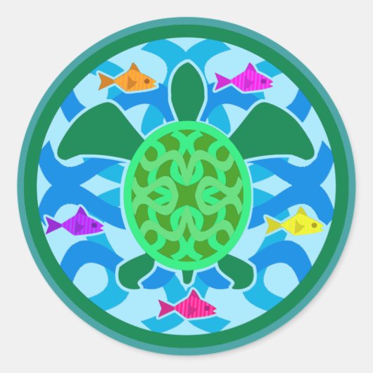 Groen Zee Schildpad Stickers (Voorkant)