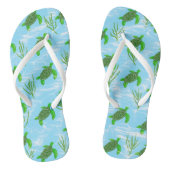 Groen Zee Schildpad Zwemmen op het Ocean Reef Teenslippers (Voetbed)