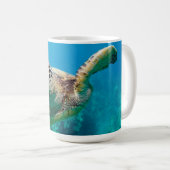 Groen Zee schildpad zwemt over koraalrif |Hawaii Koffiemok (Voorkant rechts)