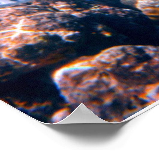 Groen Zee schildpad zwemt over koraalrif |Hawaii Poster (Hoek)