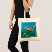 Groen Zee schildpad zwemt over koraalrif |Hawaii Tote Bag (Voorkant (product))