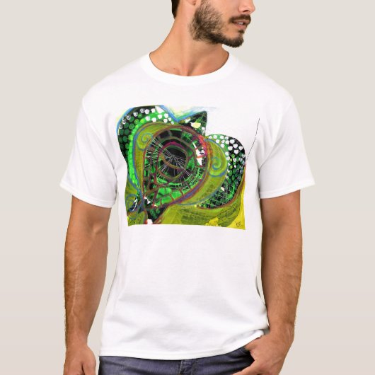 Groen Zee Schroef Abstract Kunstontwerp T-SHIRT Vi (Voorkant)
