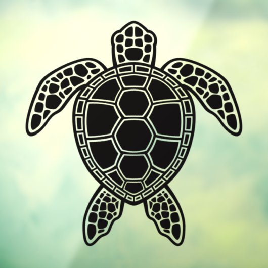 Groen Zee - Schroefontwerp - Zwart Raamsticker (Vel 3)