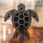 Groen Zee - Schroefontwerp - Zwart Raamsticker (Vel 2)
