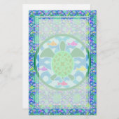 Groen Zee Schroefschildpad — Blank papier (Voorkant / Achterkant)