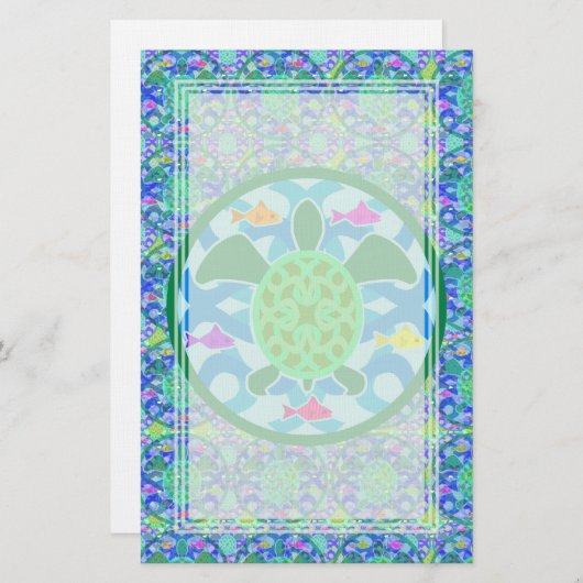 Groen Zee Schroefschildpad — Blank papier (Voorkant / Achterkant)