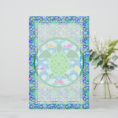 Groen Zee Schroefschildpad — Blank papier (Staand voorkant)