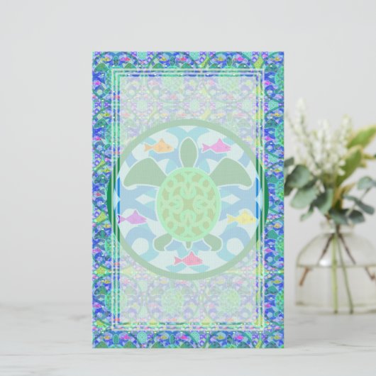 Groen Zee Schroefschildpad — Blank papier (Staand voorkant)