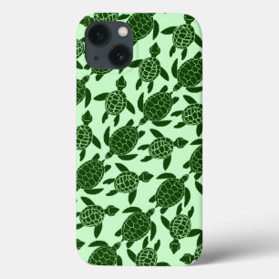 Groen Zee Turtle  Animal Patroon iPhone 13 Hoesje