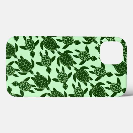 Groen Zee Turtle Animal Patroon Case-Mate iPhone Case (Achterkant (horizontaal))