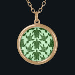 Groen Zee Turtle  Animal Patroon Goud Vergulden Ketting<br><div class="desc">Een  patroon van groene zeeen schildpadden. Geweldig voor iedereen die van wilde dieren of dieren houdt,  de oceaan en reptielen. Achtergrondkleur kan worden aangepast door "Aanpassen —> Bewerken —> Achtergrond."</div>