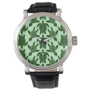 Groen Zee Turtle  Animal Patroon Horloge