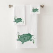 Groen Zee Turtle badhanddoek set Bad Handdoek (Insitu)