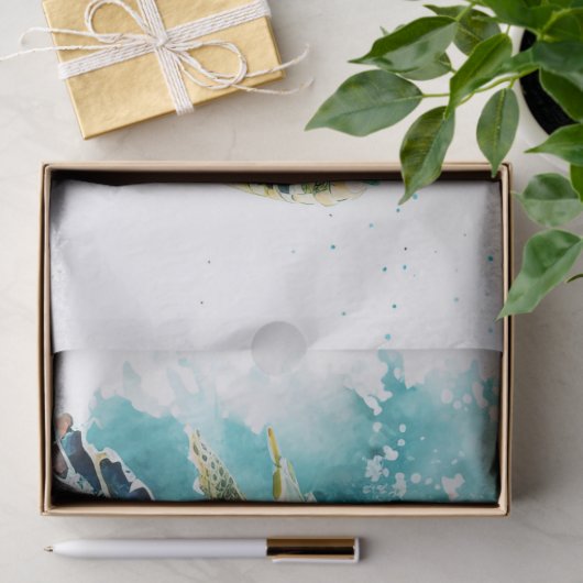 Groen Zee Turtle Decoupage Tissuepapier (Geschenk)