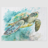 Groen Zee Turtle Decoupage Tissuepapier (Voorkant)