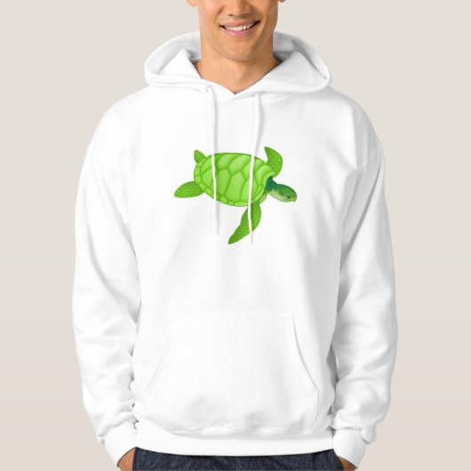 Groen Zee Turtle Mannen Hoodie (Voorkant)
