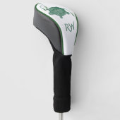 Groen Zee Turtle Monogram Golfheadcover (Schuin)