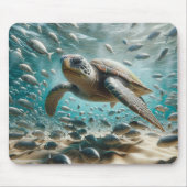 Groen Zee Turtle Mousepad Muismat (Voorkant)